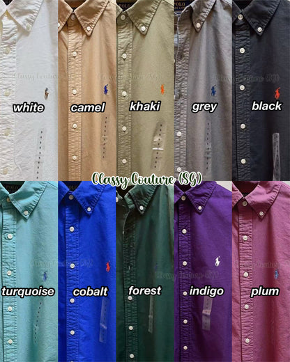 10 Colors! RL Men’s / Unisex Custom Slim Fit Garment Dyed Oxford Shirt