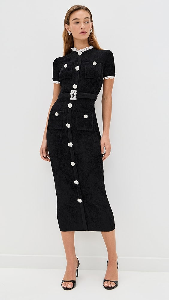 SP Black Chenille Knit Midi Dress