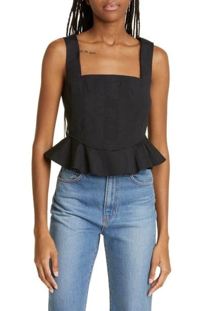 VB Nikolette Peplum Corset Square Neck Top