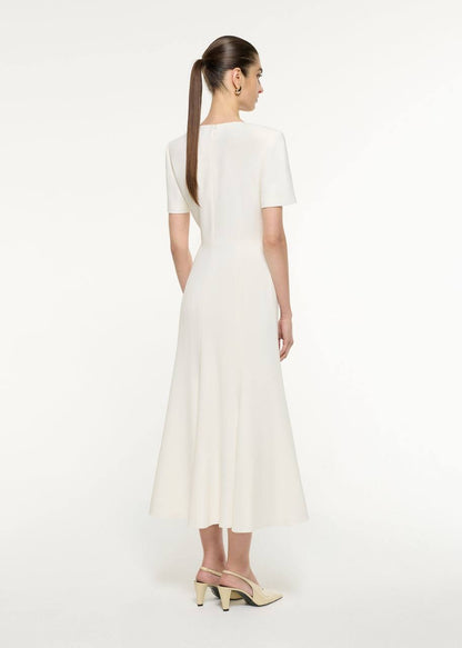 RM Bow Drape Light Cady Midi Dress