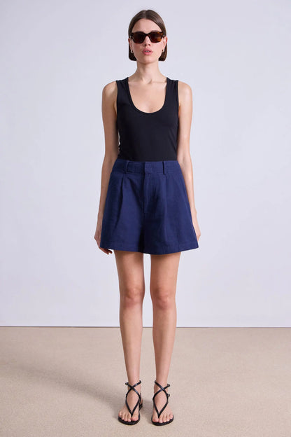 AA Bari Short Cotton-Linen High-Waist Shorts