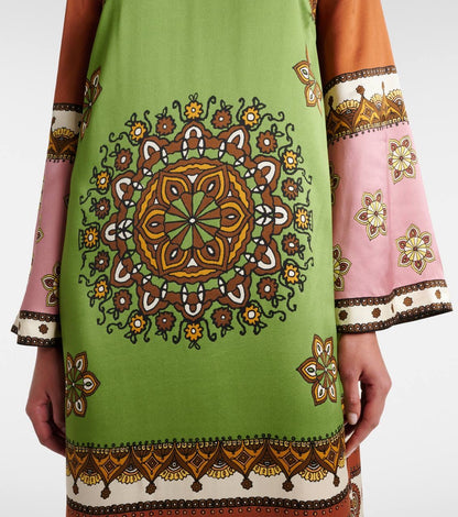 ALM Contina Silk Midi Dress in Multi