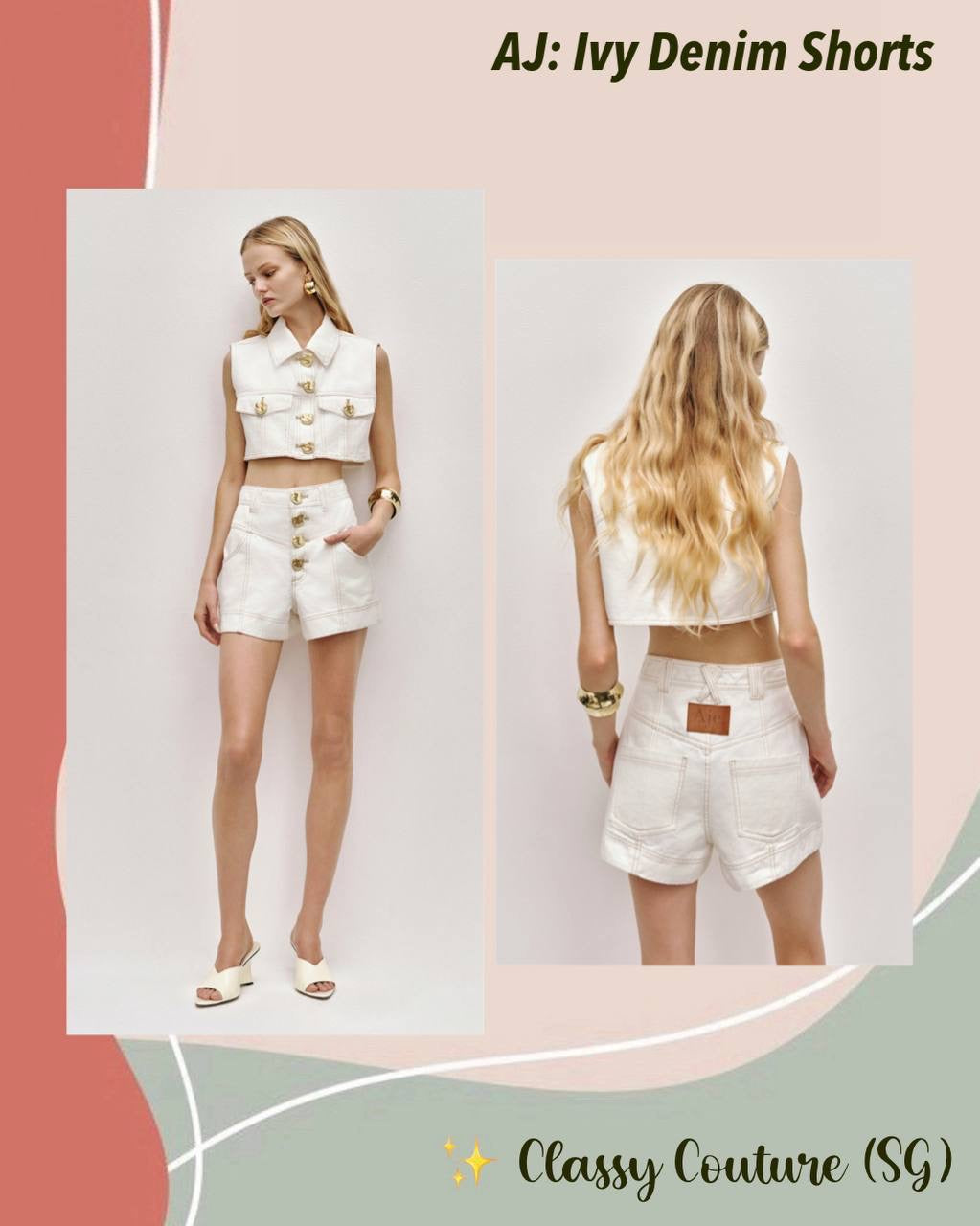 AJ Ivy Cotton Denim Shorts