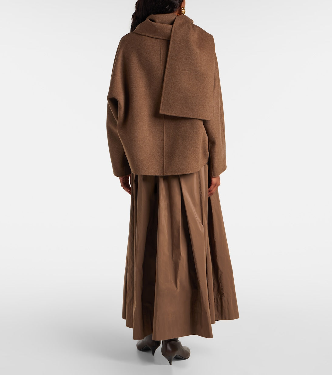 2 Colors! MM Kate Cropped Jacket (w Detachable Scarf) | Flared Midi Skirt | Double-Sided Wool Set