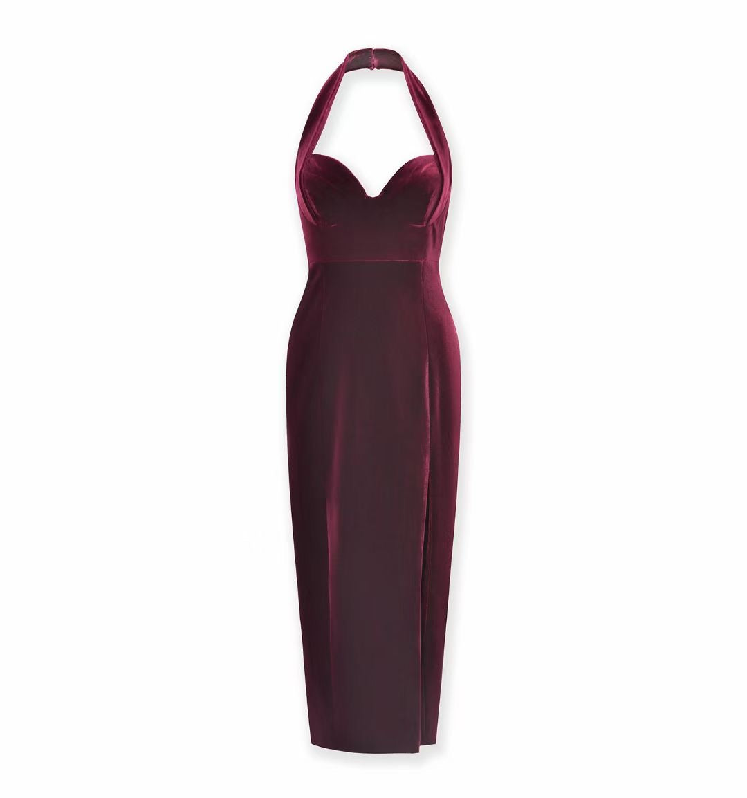 NIC Nabine Halter Velvet Midi Dress