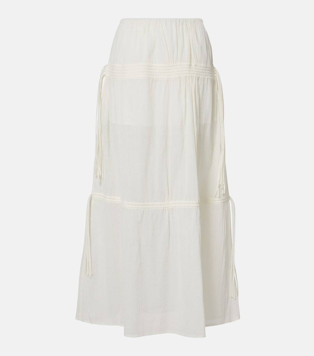 TOT Cotton Drawstring Shirt | Maxi Skirt