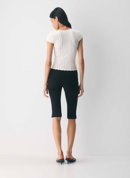 ARZ Soloist Wonder Yarn Viscose-blend Short Sleeve Sweater Top