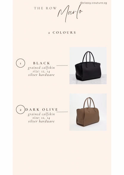 TR Marlo 12 & 14 Bag in Matte Grained Calfskin Leather