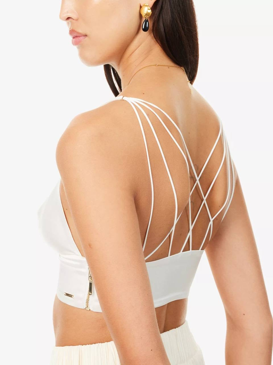LV Cigale Plunge Triangle Silk-Blend Bralette Bra