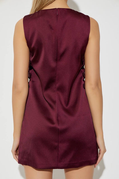 SP Cut-out Mini Dress in Satin