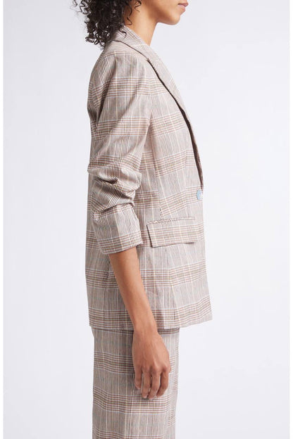 VB Clayton Plaid Dickey Jacket in Beige Raisin Multi