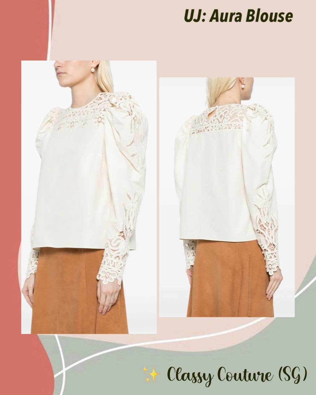 UJ Aura Cotton-silk Puff Long Sleeve Blouse