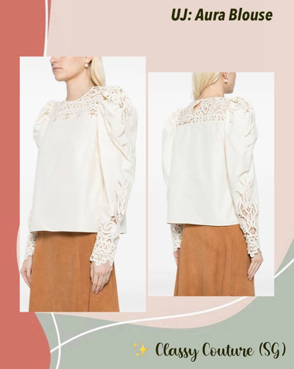 UJ Aura Cotton-silk Puff Long Sleeve Blouse