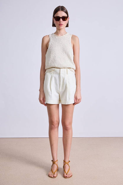 AA Godet Sleeveless Tank Top | Bari Shorts | Linen-Cotton Set