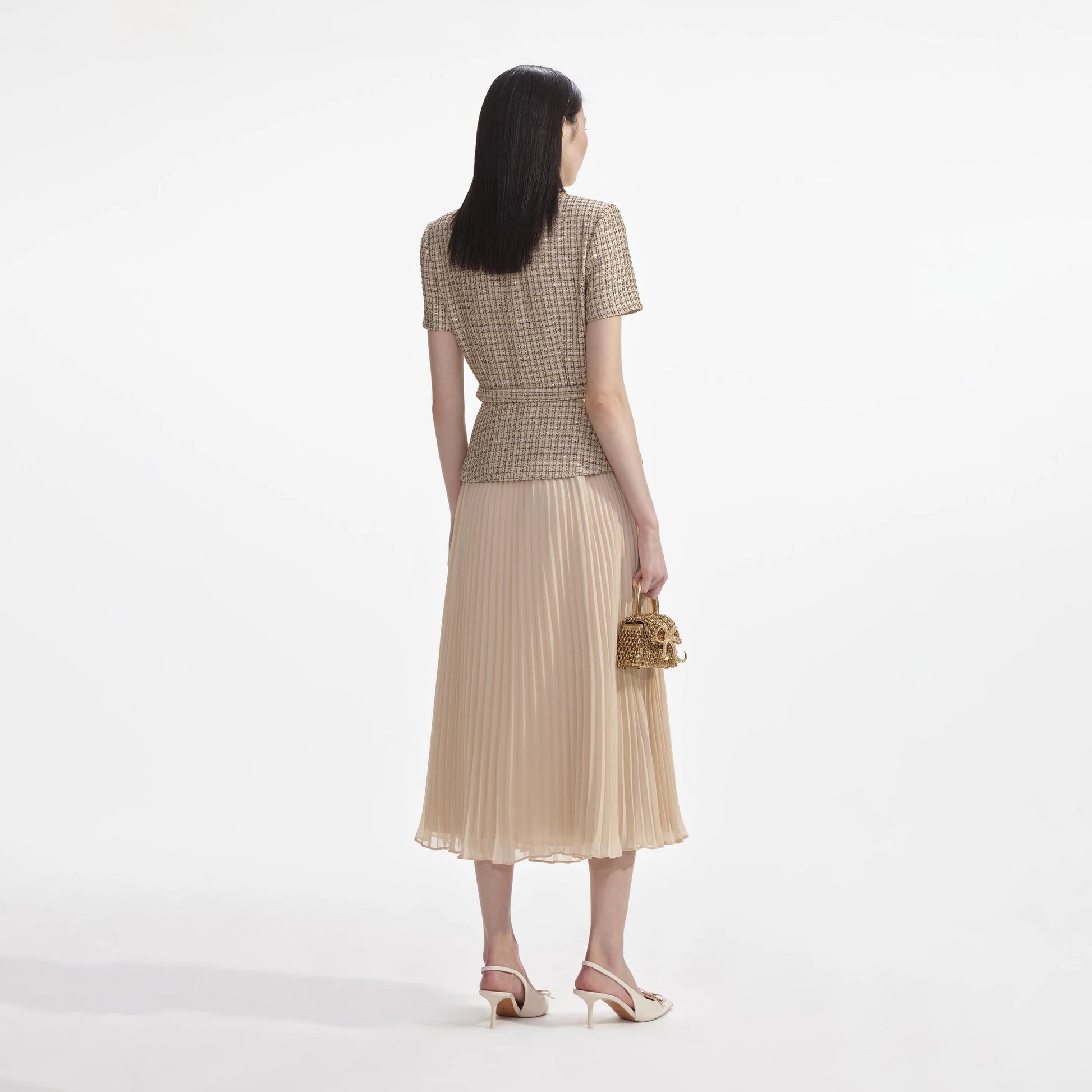 SP Gold Boucle Midi Dress SP Gold Boucle Midi Dress