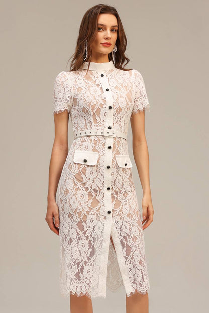 SP White Cocktail Lace Midi Dress