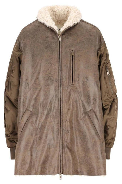 IM Evina Faux-Leather Shearling trimmed Jacket / Short Coat