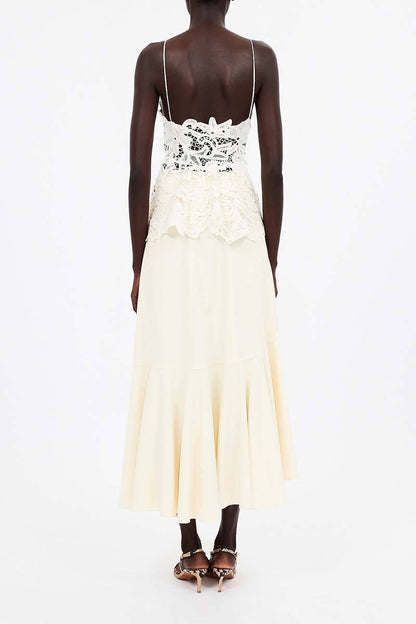 UJ Sabina Faux Wrap Cotton-Blend Midi Skirt