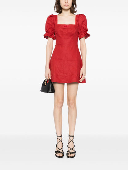 SALE! Ref Evianna Puff Sleeve Linen Mini Dress