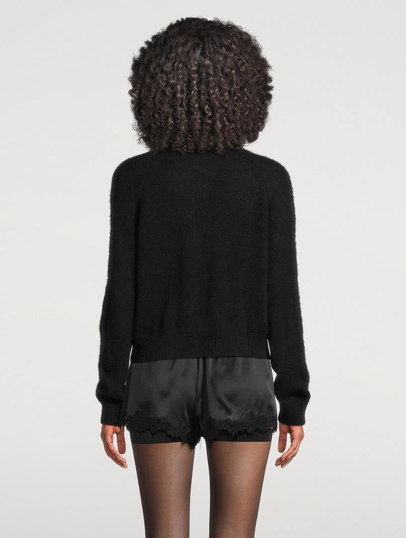 DN Petra Crystal Button Alpaca-wool Cardigan in Black