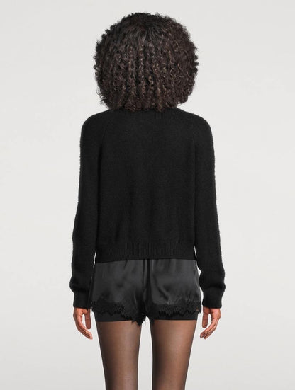 DN Petra Crystal Button Alpaca-wool Cardigan in Black