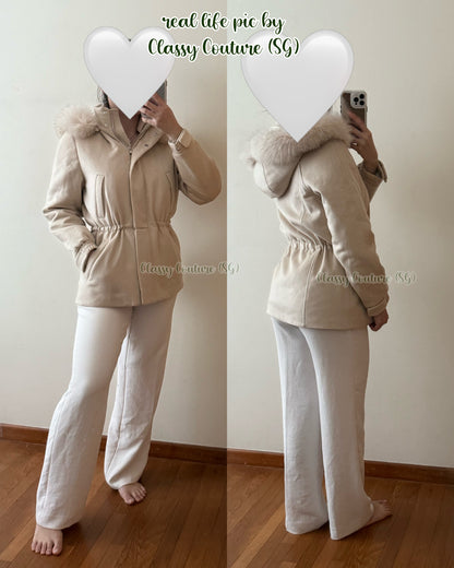 LP Icery Cashmere Short Jacket with Fox Fur Trim