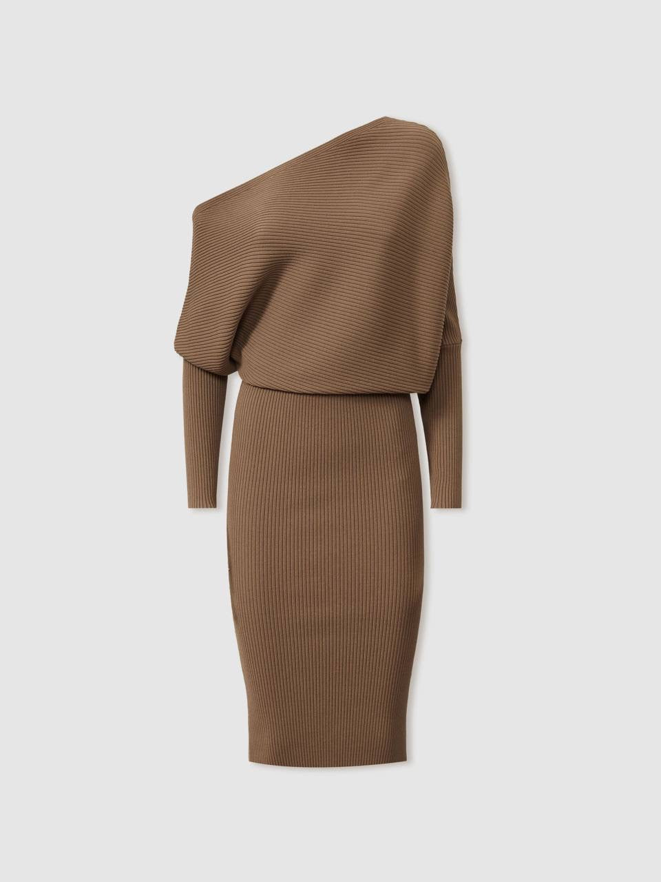 RS Lara Off The Shoulder Ribbed Midi Dress