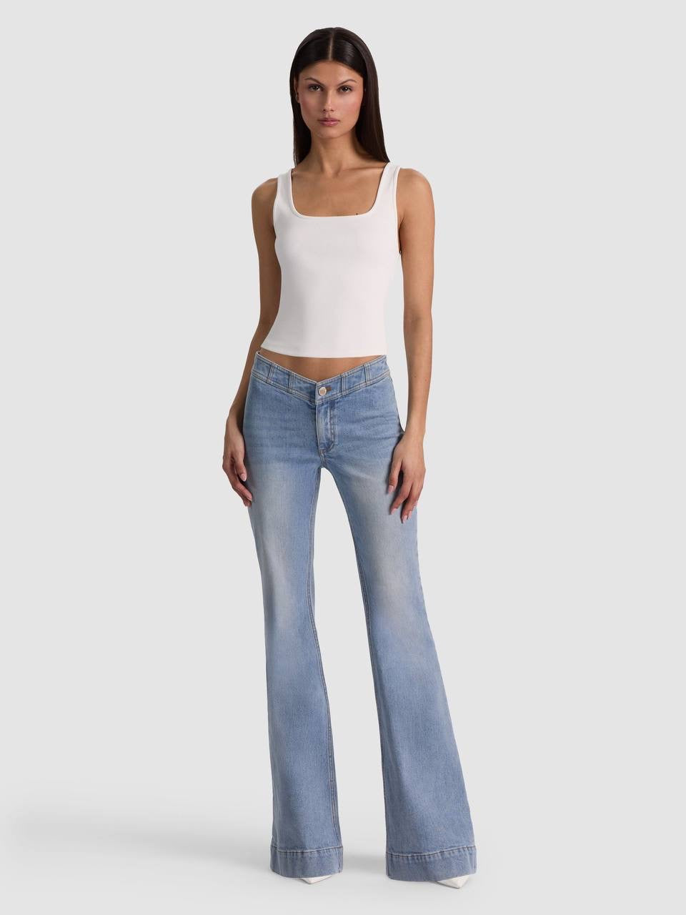AO Chelsea Cropped Flare Stretch-cotton Jeans