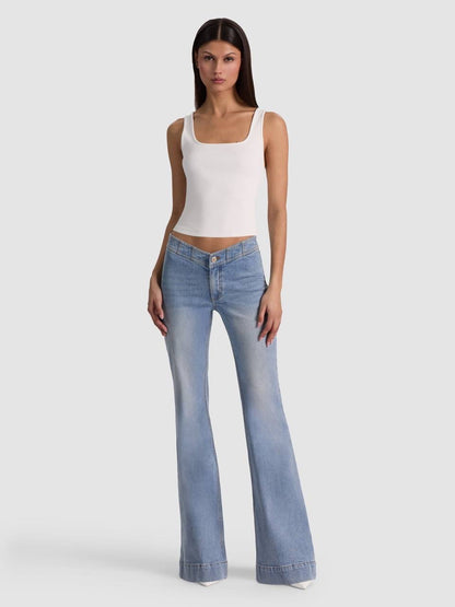 AO Chelsea Cropped Flare Stretch-cotton Jeans