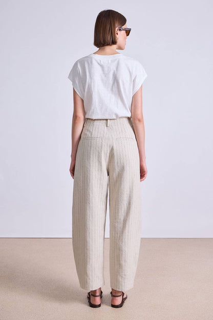 AA Helena Vest Top | Linaza Shorts | Bari Cropped Trousers | Striped Flax Set