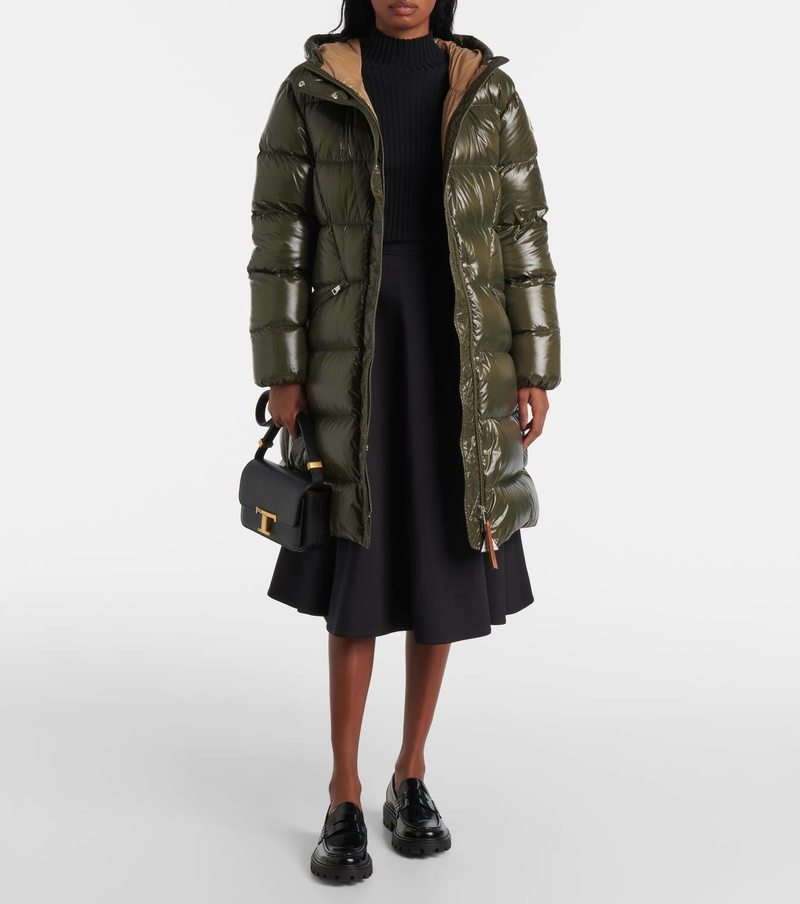 MC Bellevue Hooded Long Belted Down Jacket