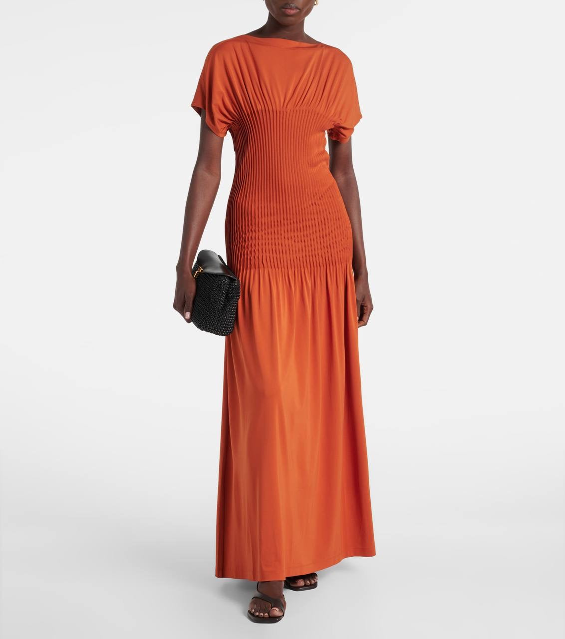 TOT Knife Pleated Viscose Maxi Dress