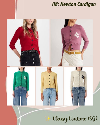 5 Colors! IM Newton Wool-cotton Button-down Cardigan