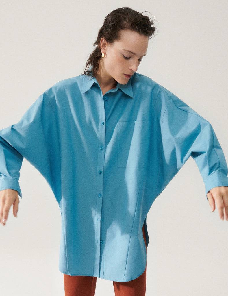 10 COLOURS! Unisex SL Cotton Silk Round Oversized Shirt