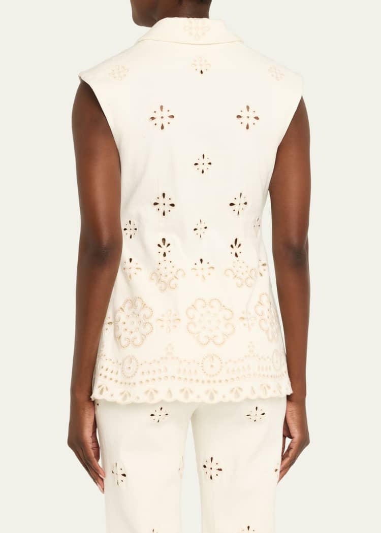 VB Townes Eyelet Vest | Komi Pants | Embroidered Stretch-cotton Twill Set