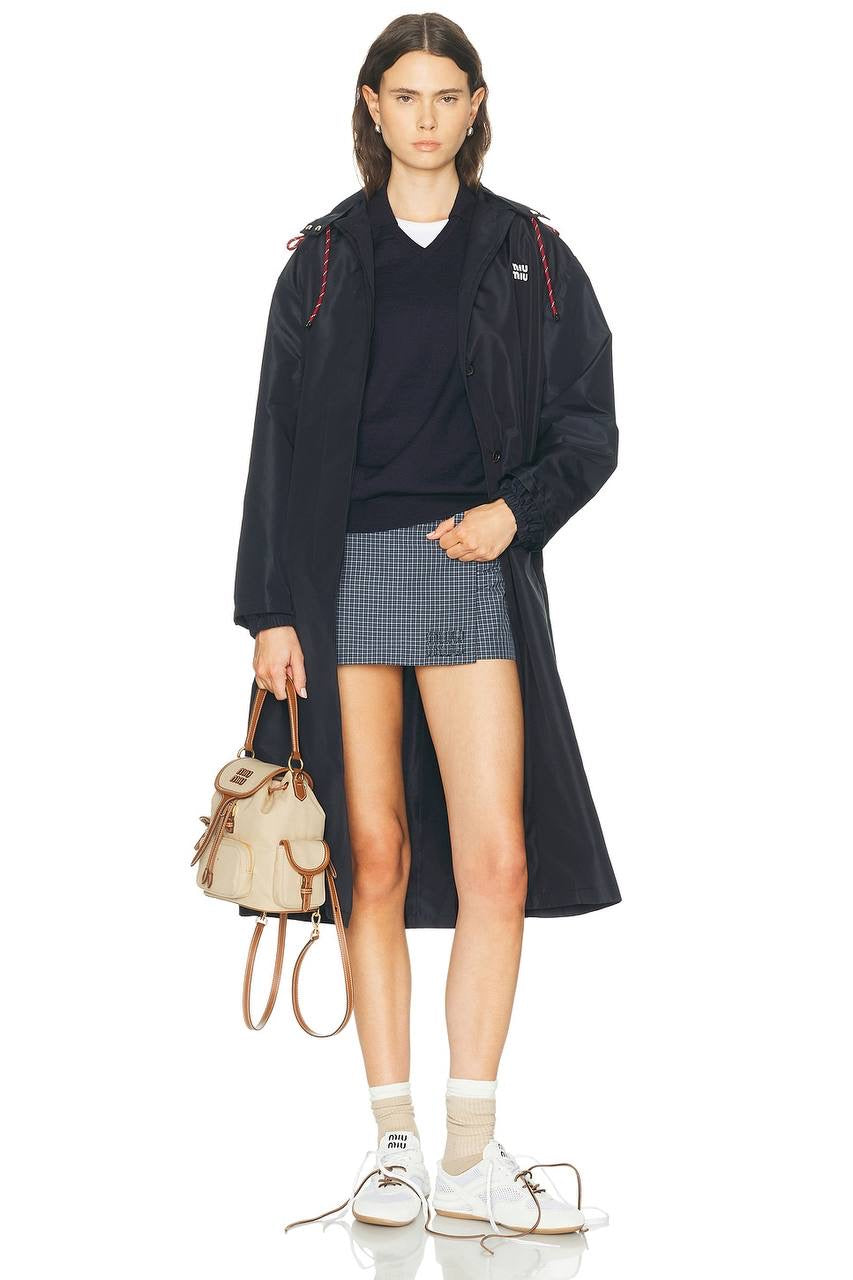 MM Unisex Wool Polo Sweater in Light Grey & Navy Blue
