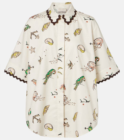 ALM Sea-Themed Printed Cotton Shirt | Shorts