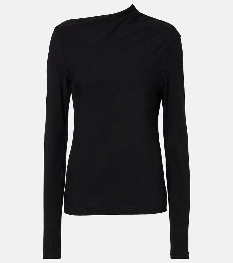 TOT Draped Viscose-blend Jersey Long Sleeved Top