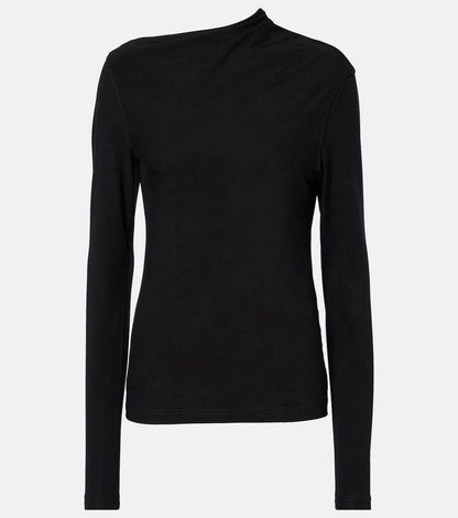 TOT Draped Viscose-blend Jersey Long Sleeved Top