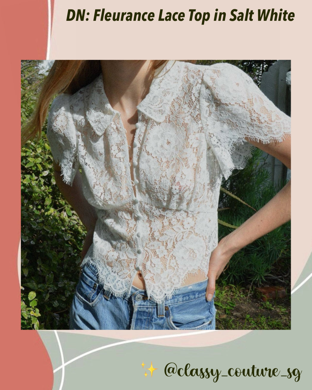 DN Fleurance Cotton-Blend Lace Top in Salt White