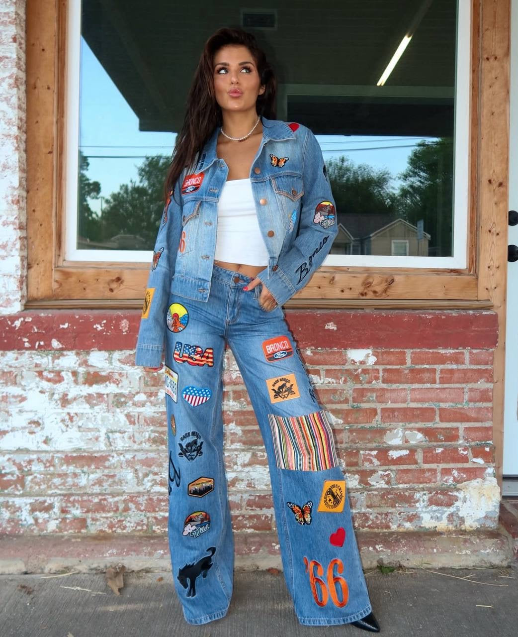 AO x Bronco Jeff Denim Jacket | Trish Low Rise Jeans | Set
