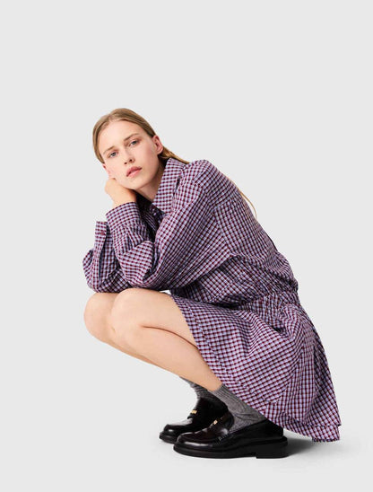 MJ: Ritilona Rhinestone Checked Mini Dress