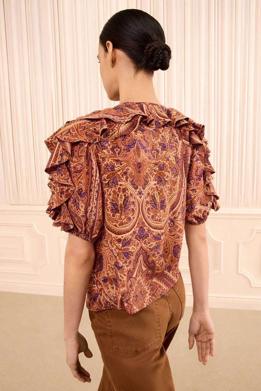 UJ Josephine Short Sleeve Silk Top - Image 7