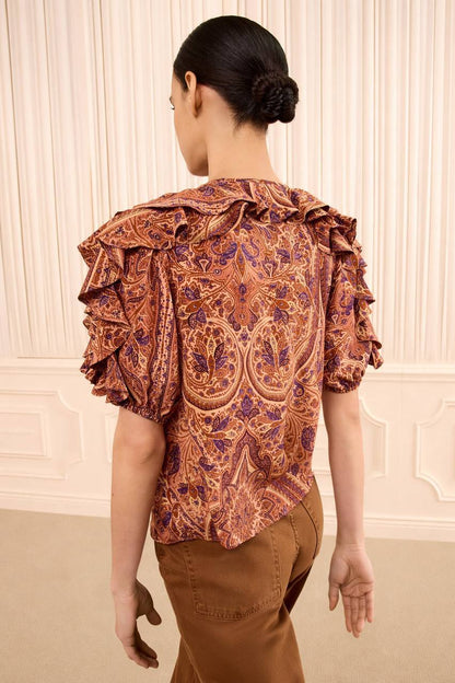UJ Josephine Short Sleeve Silk Top - Image 7
