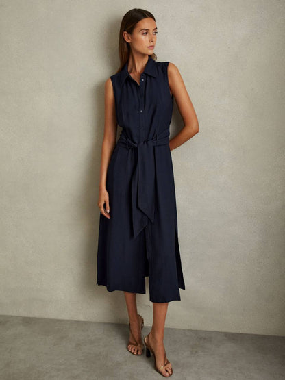 RS Morgan Petite Viscose Blend Belted Shirt Dress