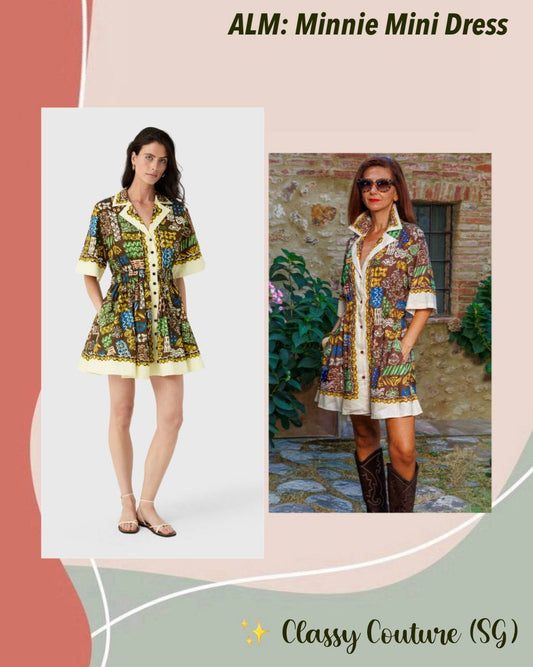ALM027 Earth Mosaic Cotton Mini Dress