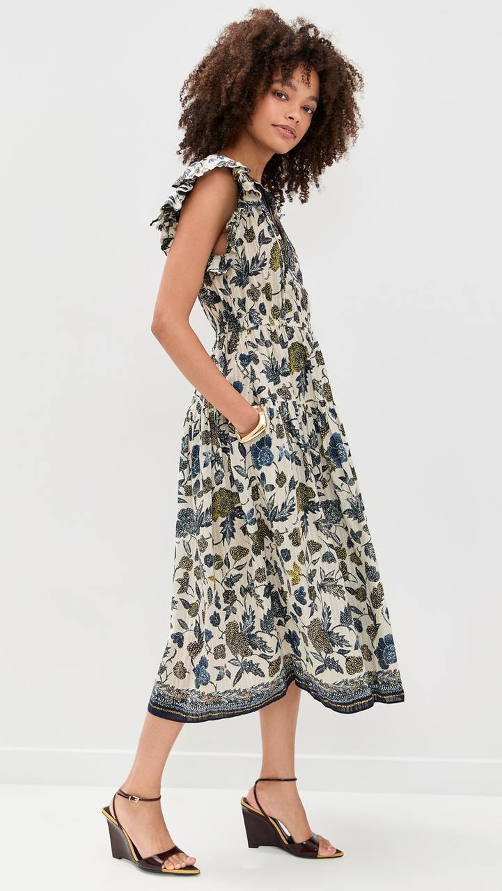UJ Kairi Flutter Sleeve Midi Dress