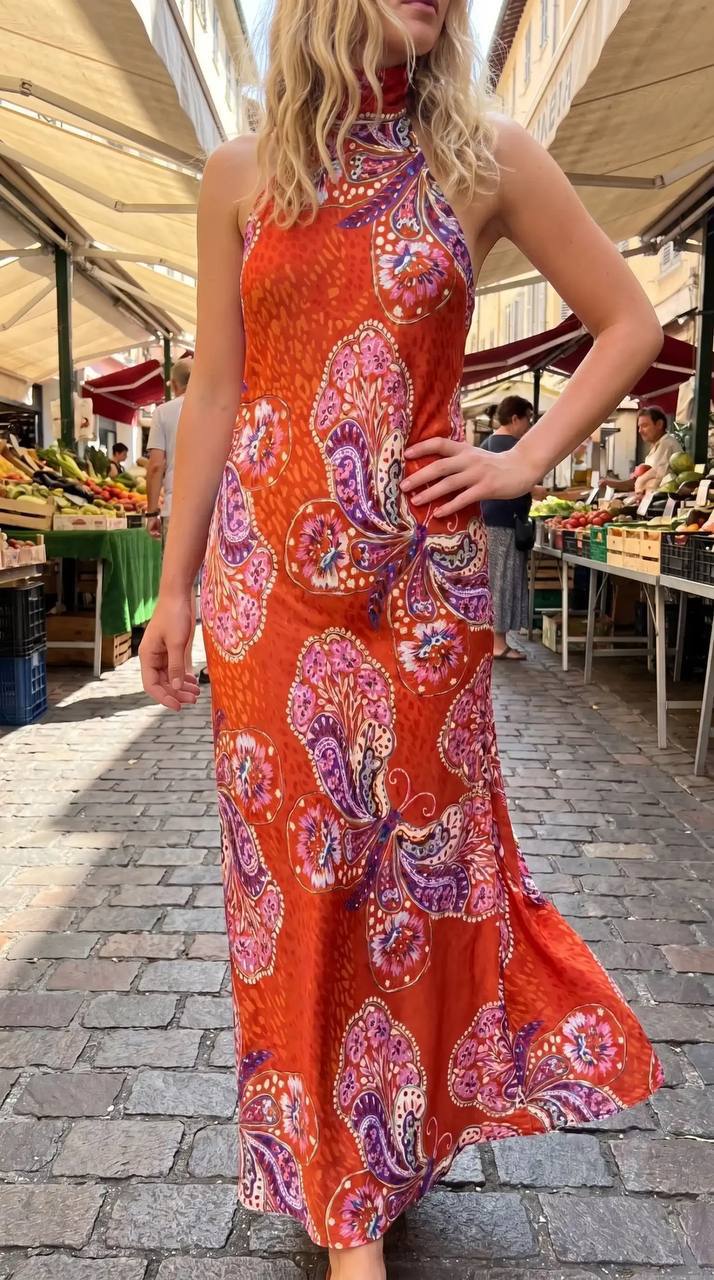 RX Maura Printed Halterneck Dress