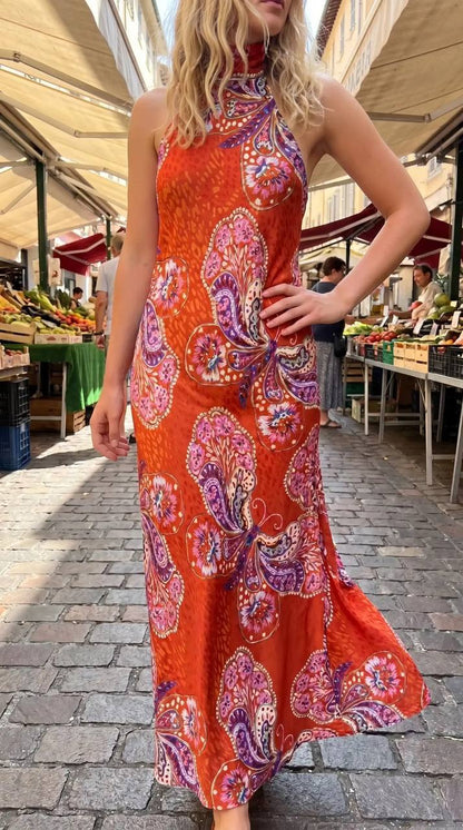 RX Maura Printed Halterneck Dress