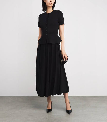 SD Knitted Peplum Viscose-blend Midi Maxi Dress
